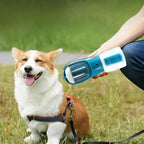 3‑in‑1 Dog Water Bottle | Leak‑Proof Pet Travel Cup with Food & Waste Bag Storage