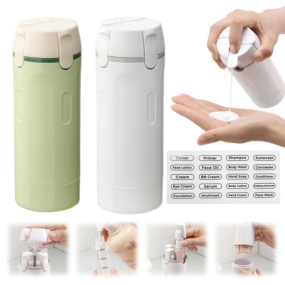 4‑in‑1 Travel Dispenser Bottle | Leak‑Proof Portable Toiletry Container