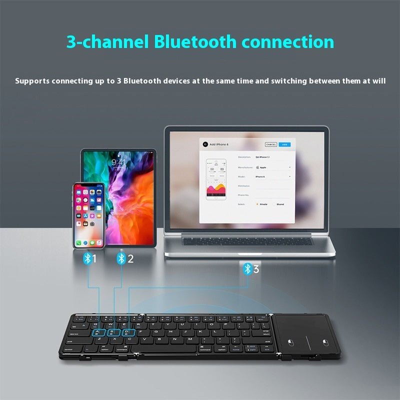 Folding Portable Keyboard with Touchpad – Compact Wireless Keyboard for Creators & Gamers