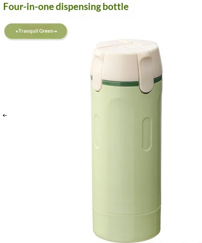 4‑in‑1 Travel Dispenser Bottle | Leak‑Proof Portable Toiletry Container